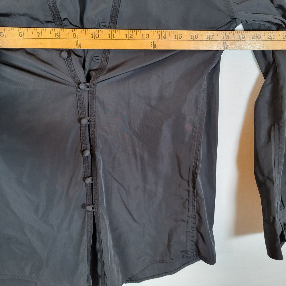 Elizabeth And James Women Button Slicker Rain Jacket Size Large Black Adjustable - Picture 7 of 10